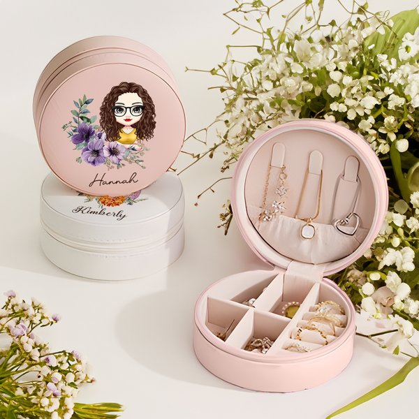 Henkilökohtainen syntymä kukka seppele sarjakuvahahmo korut laatikko nimi syntymäpäivä häät lahja naisille tyttö