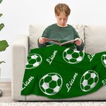 Personalised Multicolor Baseball Football Tennis Sports Theme Soft Throw Blanket with Names Home Decor Birthday Team Gift for Sports Lovers