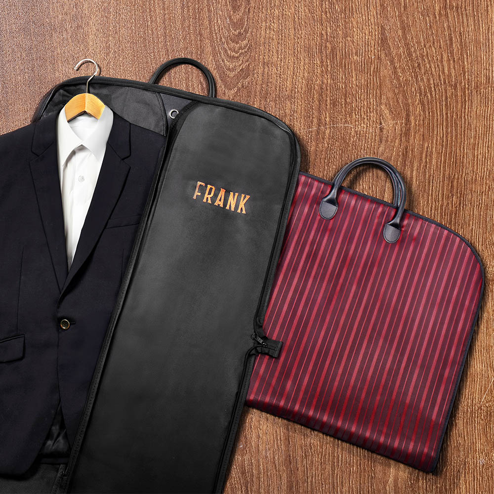 Sac à main portable et imperméable en cuir avec nom brodé Cadeau d'anniversaire et de mariage pour hommes