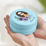 Henkilökohtainen syntymä kukka seppele sarjakuvahahmo korut laatikko nimi syntymäpäivä häät lahja naisille tyttö