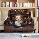 Personaje personalizado de dibujos animados Libros Biblioteca Suave manta con 1-8 Familia Nacimiento Flores y nombres Cumpleaños Día de la Madre Regal