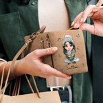 Personalised Cartoon Family Birth Flower Bouquet Name Wristlet Wallet with Card Slots Pocket Birthday Mother's Day Gift for Women