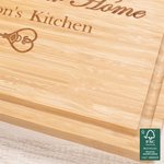 Personalised The Heart of Our Home FSC Bamboo Engraving Charcuterie Cutting Board with Juice Groove Housewarming Birthday Gift for Family