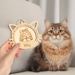 Personalised Snowflake Cat Portrait Wooden Christmas Hanging Ornament with Name Christmas Tree Decor Memorial Pet Loss Gift for Pet Lovers