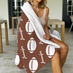 Personalised Multicolor Baseball Football Tennis Sports Theme Soft Throw Blanket with Names Home Decor Birthday Team Gift for Sports Lovers