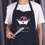 Personalized Multicolor Glitter Dog Grooming Paw Print Waterproof Apron with Pockets and Name Grand Opening Gift for Dog Lovers Groomers