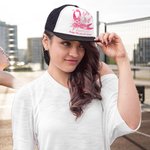 Personalizzato You Are Not Alone Pink Ribbon Name Trucker Hat Cappello da baseball a rete con Snapback regolabile per combattere il cancro al seno Reg