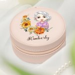 Henkilökohtainen syntymä kukka seppele sarjakuvahahmo korut laatikko nimi syntymäpäivä häät lahja naisille tyttö