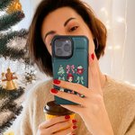 Etui de téléphone à rabat avec porte-cartes RFID Blocking Cadeau de Noël pour la famille et les amis