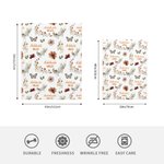 Coperta di sicurezza personalizzata Bohemian Wildflower Butterfly Name con sfondo a puntini Regalo di battesimo per la doccia del bambino per il neonato