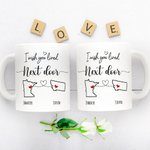 Personalised I Wish You Lived Next Door Map Ceramic Mug with Name Birthday Long Distance Gift for Family Friends