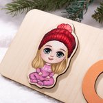 Personalized Christmas Cartoon Character Wood Name Puzzle Toy Birthday Christmas Gift for Girl Boy Kid