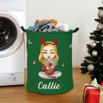 Personalisierte Cartoon Charakter Geburt Blume Spielzeug Lagerung Wäschekorb mit Griff Housewarming Geburtstag Geschenk für Freund und Familie