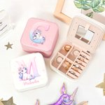 Boîte à bijoux de voyage en cuir avec nom et miroir Cadeau d'anniversaire pour femmes et filles