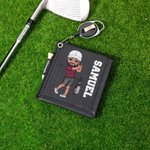 Personalisierte Saugfähiges Cartoon-Figur PU-Leder-Golfhandtuch mit Golf-Tee und Einziehbarem Clip Tragbare Accessoire Geschenk für Golfliebhaber
