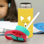 Personalizzato carino orso gatto coniglio animale faccia e coda 12 oz isolato bambino bottiglia d'acqua con manico e cannuccia regalo di compleanno va