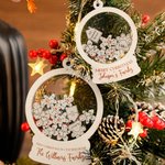 Ornement de Noël personnalisé en forme de boule de neige en acrylique avec nom et adresse Cadeau de Noël pour la famille et les enfants