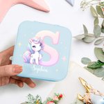 Boîte à bijoux de voyage en cuir avec nom et miroir Cadeau d'anniversaire pour femmes et filles