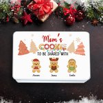 Personalised Gingerbread Man Food-grade Sweets Biscuit Biscuit Storage Tin with Lid and 1-12 Names Christmas Festival Party Favors Gift for Kids Family