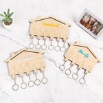 Gepersonaliseerde Houten Familienamen Sleutelhanger voor 2-6 Leden Muurbevestiging Entree Decor Housewarming Huwelijksgeschenk voor Familiepaar