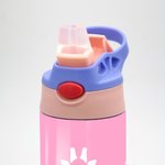 Personalizzato carino orso gatto coniglio animale faccia e coda 12 oz isolato bambino bottiglia d'acqua con manico e cannuccia regalo di compleanno va