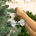 Personalised Dog Bone Shaped Christmas Lights Ornament Stocking Tag with Text and Year Christmas Tree Decor Gift for Pet Lovers