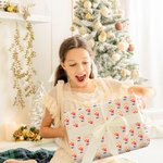 Personalised Christmas Hat Scarf Cartoon Dog Wrapping Paper with Name Festive Christmas Gift for Dog Lover