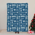 Copo de nieve personalizado Nombre Inicial Suave manta de tiro Decoración del hogar Cumpleaños Regalo de Navidad para los niños