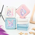 Boîte à bijoux de voyage en cuir avec nom et miroir Cadeau d'anniversaire pour femmes et filles