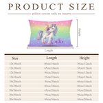 Unicornio Fantasía Personalizado Funda de Almohada con Nombre Cumpleaños Decoración de la Habitación Regalo para Niños