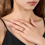 Personalised Vine Birthstone Ring with Zircon Dainty Jewellery Birthday Anniversary Promise Gift for Women