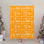 Copo de nieve personalizado Nombre Inicial Suave manta de tiro Decoración del hogar Cumpleaños Regalo de Navidad para los niños