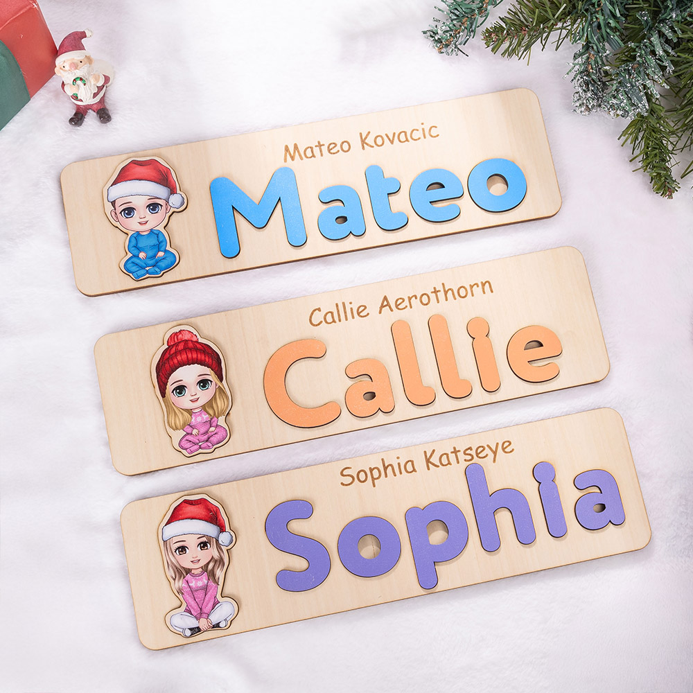 Casse-tête personnalisé en bois avec personnage de dessin animé Cadeau d'anniversaire pour fille garçon enfant
