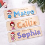 Personalized Christmas Cartoon Character Wood Name Puzzle Toy Birthday Christmas Gift for Girl Boy Kid