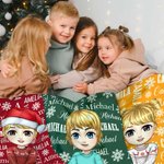 Personalized Cartoon Character Snowflake Word Cloud Soft Throw Blanket with Name Home Decor Birthday Christmas Gift for Kids Family