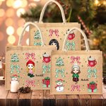 Bolsa de yute reutilizable personalizada para Navidad Chica Mujer con nombre Navidad Cumpleaños Regalo para la familia Amigo