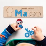 Personalized Christmas Cartoon Character Wood Name Puzzle Toy Birthday Christmas Gift for Girl Boy Kid