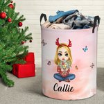 Personalisierte Cartoon Charakter Geburt Blume Spielzeug Lagerung Wäschekorb mit Griff Housewarming Geburtstag Geschenk für Freund und Familie