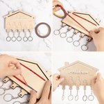 Gepersonaliseerde Houten Familienamen Sleutelhanger voor 2-6 Leden Muurbevestiging Entree Decor Housewarming Huwelijksgeschenk voor Familiepaar