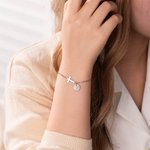 Personalizada delicada pulsera de la Cruz con el encanto grabado inicial joyería religiosa cristiana bautismo regalo de cumpleaños para las mujeres