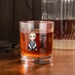 Personalisierte Cartoon Charakter Geburt Blume 10oz Old Fashioned Rock Whiskey Glas mit Namen Weihnachten Geburtstag Geschenk für Familie Freunde