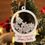 Ornement de Noël personnalisé en forme de boule de neige en acrylique avec nom et adresse Cadeau de Noël pour la famille et les enfants