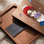 Personalized Cartoon Character Birth Flower Bouquet Wooden Magnetic Needle Box with Name Birthday Mother's Day Gift for Mom Grandma