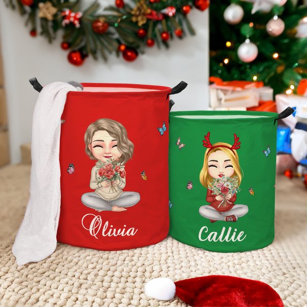 Personalisierte Cartoon Charakter Geburt Blume Spielzeug Lagerung Wäschekorb mit Griff Housewarming Geburtstag Geschenk für Freund und Familie