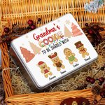 Personalised Gingerbread Man Food-grade Sweets Biscuit Biscuit Storage Tin with Lid and 1-12 Names Christmas Festival Party Favors Gift for Kids Family