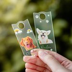 Personalized Rainbow Daisy Paw Print Tumbler Name Plate Tag with Dog Cat Photo Accessories for Stanley Birthday Memorial Gift for Pet Owners