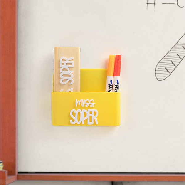 Personalisierte magnetische Dry Erase Marker Halter mit Namen zurück zu Schule Bürozubehör Geschenk für Lehrer