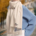 Personalisierter Mehrfarbiger Monogramm Initiale Stickerei-Schal Weiches Warmes Halstuch Geburtstag Winter Weihnachten Geschenk für Familie Freunde