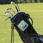 Personalisierte Saugfähiges Cartoon-Figur PU-Leder-Golfhandtuch mit Golf-Tee und Einziehbarem Clip Tragbare Accessoire Geschenk für Golfliebhaber