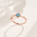 Personalised Vine Birthstone Ring with Zircon Dainty Jewellery Birthday Anniversary Promise Gift for Women